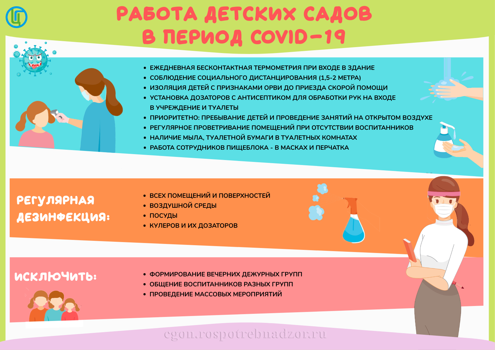 Работа детских садов в период COVID-19
